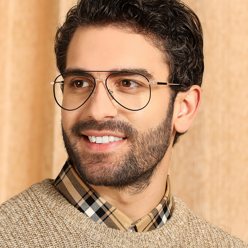 Mens aviator best sale prescription glasses