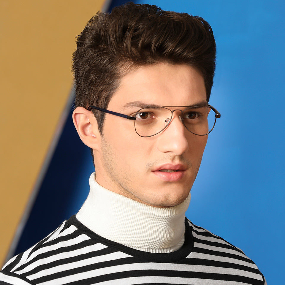 Gunmetal Aviator Full Rim Unisex Eyeglasses by Vincent Chase VC134748