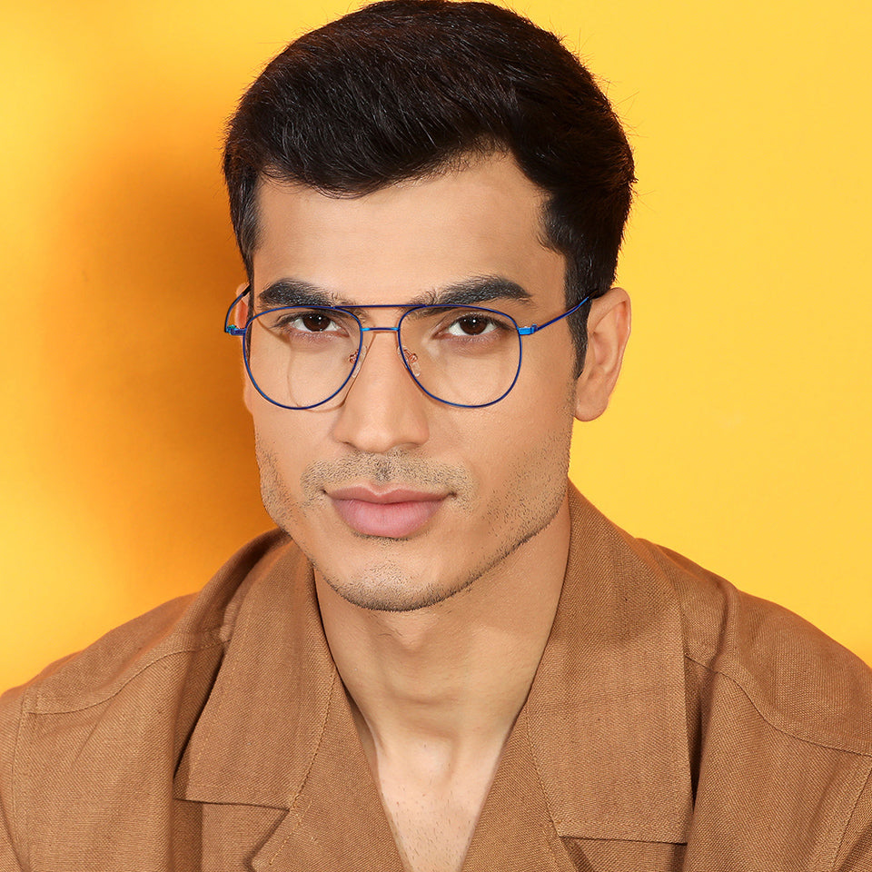 Blue Aviator Full Rim Unisex Eyeglasses by Vincent Chase VC202827