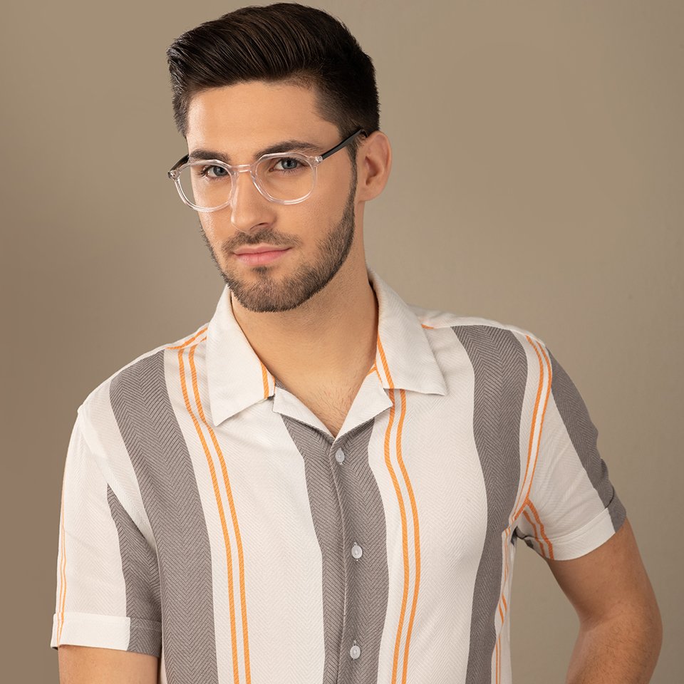 Transparent Geometric Full Rim Unisex Eyeglasses by Vincent Chase