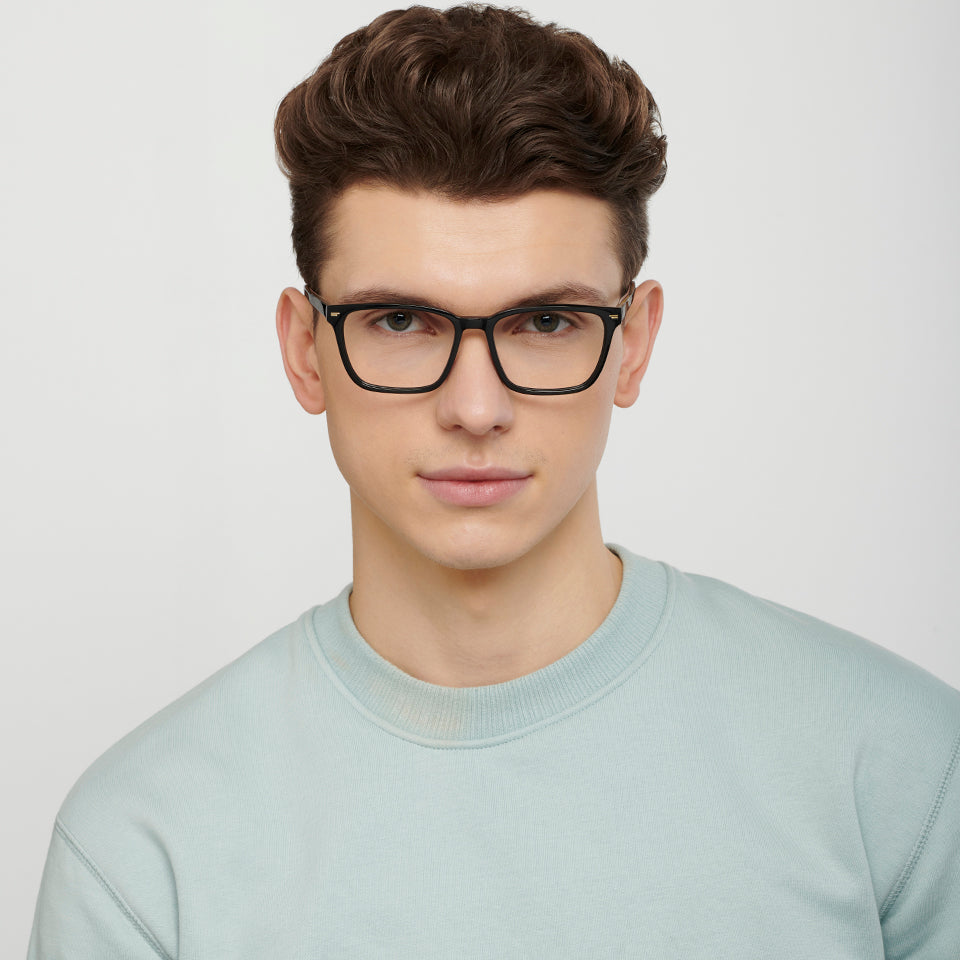 Black Rectangle Full Rim Unisex Eyeglasses by Vincent Chase149342