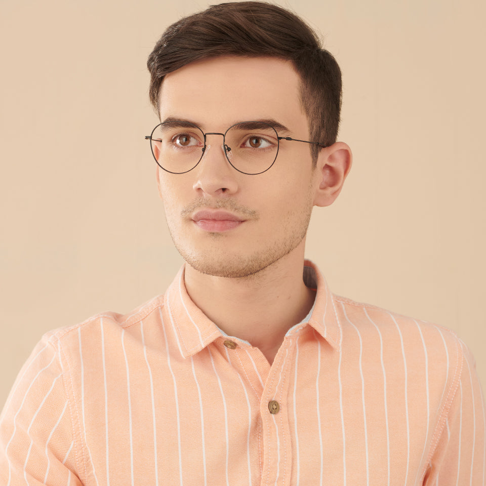 Black Round Full Rim Narrow Unisex Eyeglasses by Vincent Chase145538