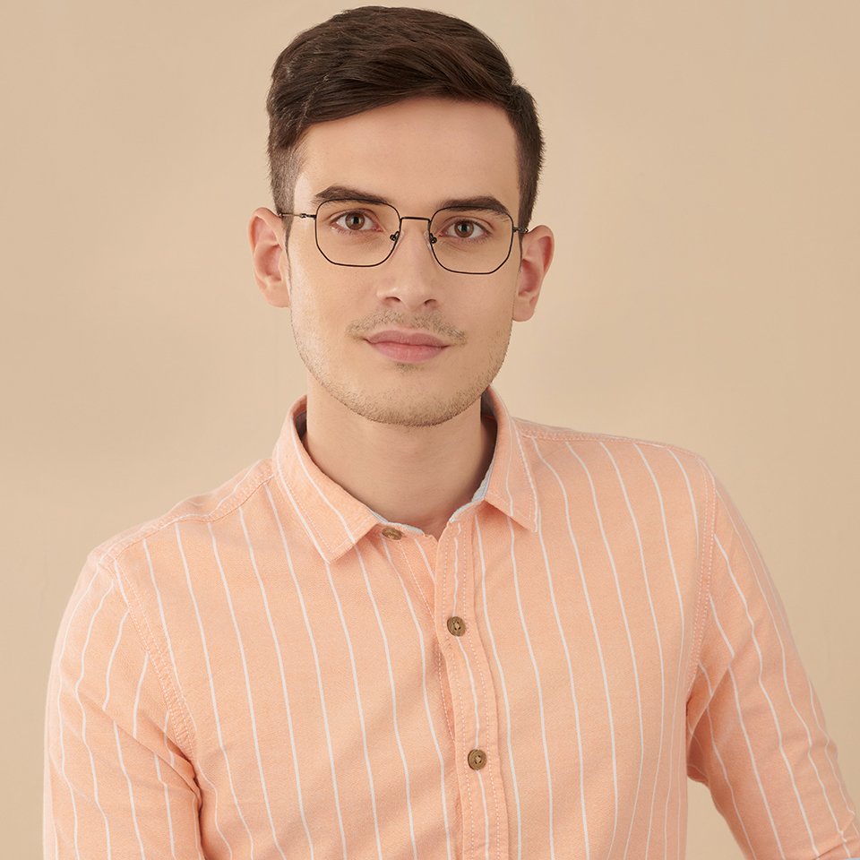 Black Geometric Full Rim Unisex Eyeglasses by Vincent Chase145556