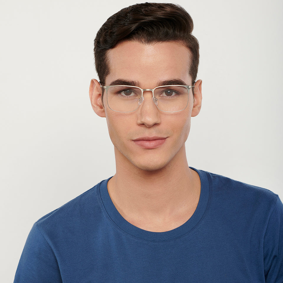 Silver Square Full Rim Unisex Eyeglasses by Vincent Chase149084 Lenskart