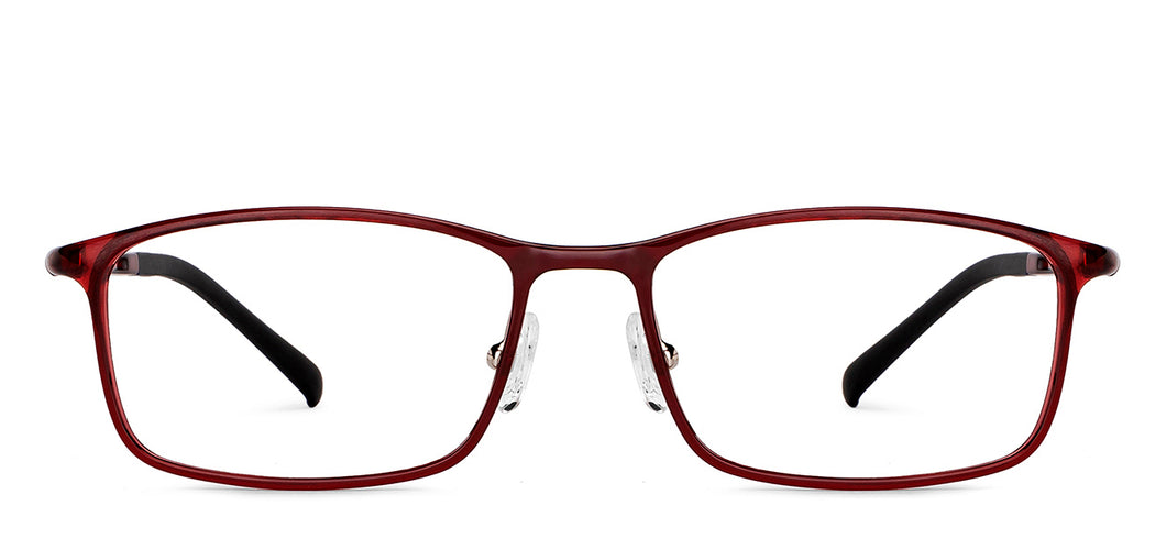 Maroon Rectangle Full Rim Unisex Eyeglasses by Lenskart Air Online-149727