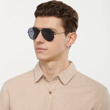 Load image into Gallery viewer, Black Aviator Full Rim Unisex Sunglasses by Vincent Chase Polarized-131002