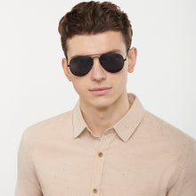 Load image into Gallery viewer, Black Aviator Full Rim Unisex Sunglasses by Vincent Chase Polarized-131002