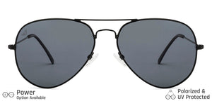 Black Aviator Full Rim Unisex Sunglasses by Vincent Chase Polarized-131002