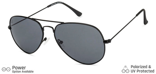 Black Aviator Full Rim Unisex Sunglasses by Vincent Chase Polarized-131002