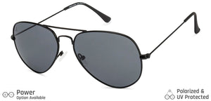 Black Aviator Full Rim Unisex Sunglasses by Vincent Chase Polarized-131002