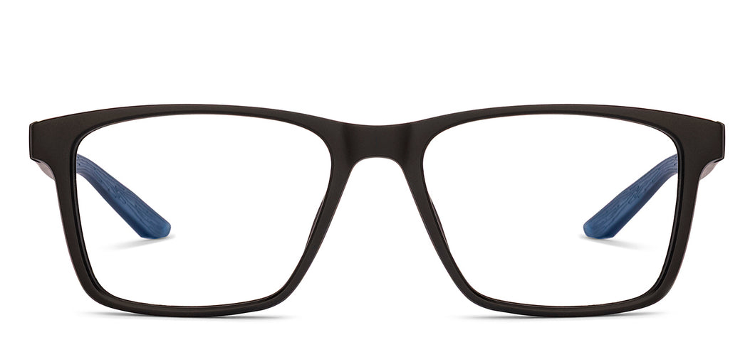 Black Rectangle Full Rim Unisex Eyeglasses by Lenskart Air-236452