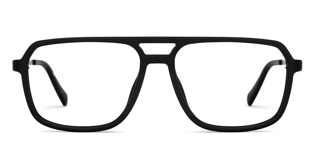 Black Aviator Full Rim Unisex Eyeglasses by John Jacobs-229389