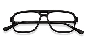 Black Aviator Full Rim Unisex Eyeglasses by John Jacobs-229389