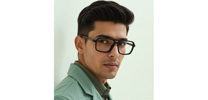 Black Aviator Full Rim Unisex Eyeglasses by John Jacobs-229389