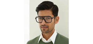 Black Aviator Full Rim Unisex Eyeglasses by John Jacobs-229389