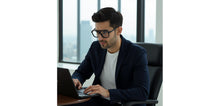 Load image into Gallery viewer, Black Aviator Full Rim Unisex Eyeglasses by John Jacobs-229389