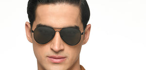 Black Aviator Full Rim Unisex Sunglasses by Vincent Chase Polarized-212593