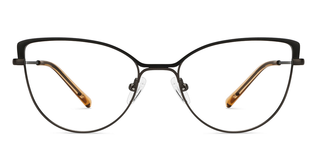 Gunmetal Black Cat Eye Full Rim Women Eyeglasses by Vincent Chase Online-207361