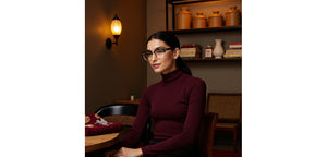 Black Clubmaster Full Rim Unisex Eyeglasses by Lenskart-232709