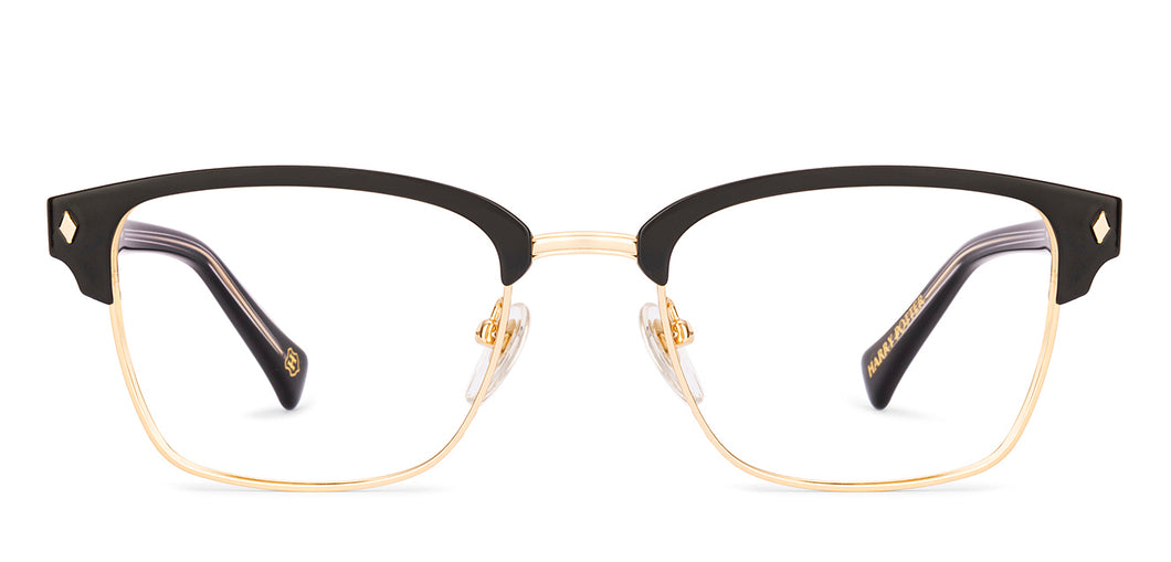 Black Clubmaster Full Rim Unisex Eyeglasses by Lenskart-232709