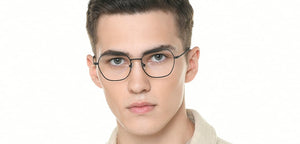 Black Geometric Full Rim Unisex Eyeglasses by Vincent Chase-219555