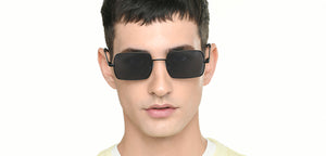 Black Rectangle Full Rim Unisex Sunglasses by Vincent Chase Polarized-221888