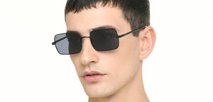 Black Rectangle Full Rim Unisex Sunglasses by Vincent Chase Polarized-221888