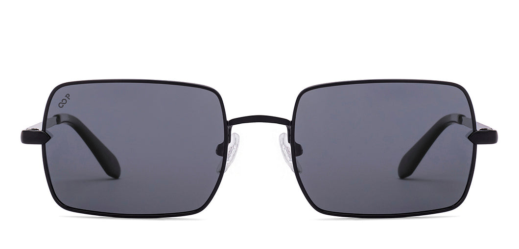 Black Rectangle Full Rim Unisex Sunglasses by Vincent Chase Polarized-221888