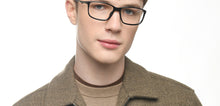 Load image into Gallery viewer, Black Rectangle Full Rim Unisex Eyeglasses by John Jacobs-212737