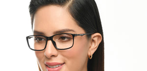 Black Rectangle Full Rim Unisex Eyeglasses by John Jacobs-212737