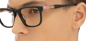 Black Rectangle Full Rim Unisex Eyeglasses by John Jacobs-216858