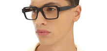 Load image into Gallery viewer, Black Rectangle Full Rim Unisex Eyeglasses by John Jacobs-216863