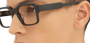 Black Rectangle Full Rim Unisex Eyeglasses by John Jacobs-216863