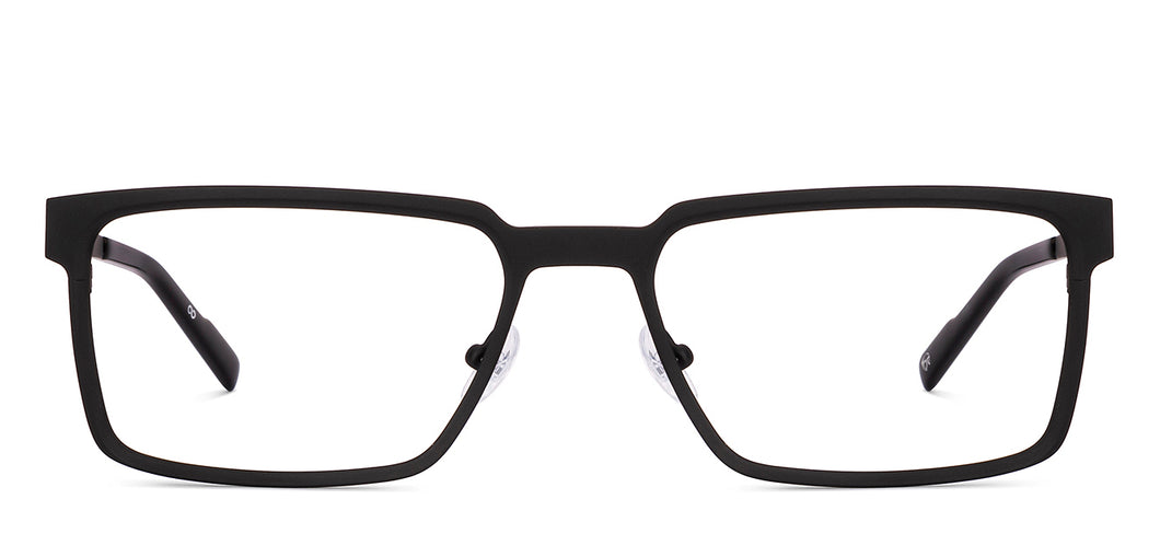 Black Rectangle Full Rim Unisex Eyeglasses by John Jacobs-222857
