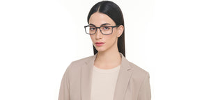 Black Rectangle Full Rim Unisex Eyeglasses by John Jacobs-222857