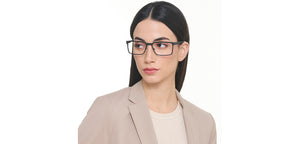 Black Rectangle Full Rim Unisex Eyeglasses by John Jacobs-222857