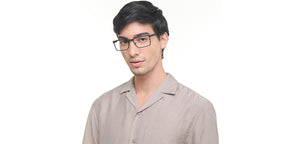Black Rectangle Full Rim Unisex Eyeglasses by John Jacobs-222857