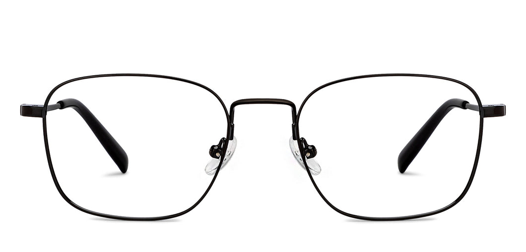 Black Rectangle Full Rim Unisex Eyeglasses by John Jacobs-206522