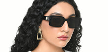 Load image into Gallery viewer, Black Rectangle Full Rim Women Sunglasses by Lenskart-219451