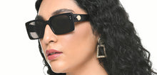 Load image into Gallery viewer, Black Rectangle Full Rim Women Sunglasses by Lenskart-219451