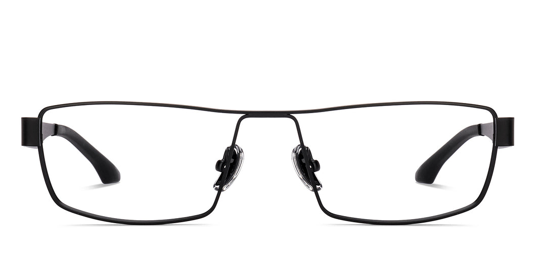 Black Rectangle Full Rim Unisex Eyeglasses by Lenskart STUDIO-219821