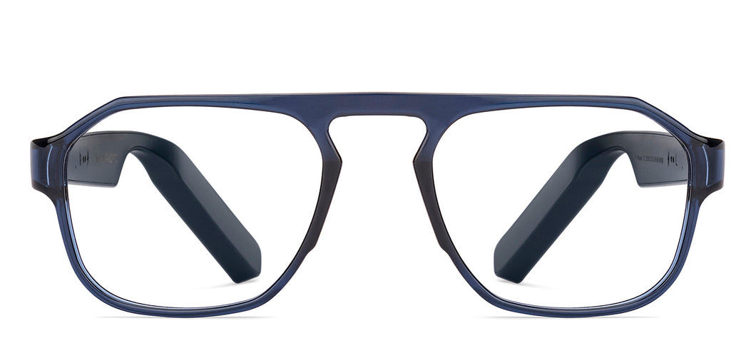 Blue Wayfarer Full Rim Unisex Smart Glasses by Phonic-226132