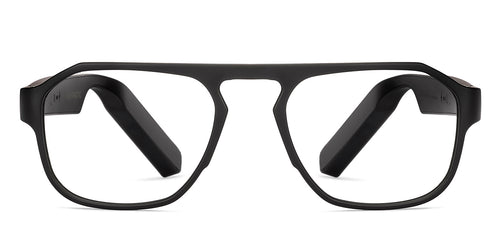 Black Wayfarer Full Rim Unisex Smart Glasses by Phonic-226133