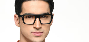 Black Rectangle Full Rim Unisex Eyeglasses by Vincent Chase-215323
