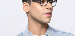 Black Rectangle Full Rim Unisex Eyeglasses by Vincent Chase-217688