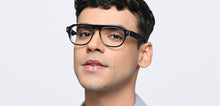Load image into Gallery viewer, Black Geometric Full Rim Unisex Eyeglasses by Vincent Chase-218253