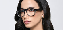 Load image into Gallery viewer, Black Geometric Full Rim Unisex Eyeglasses by Vincent Chase-218253