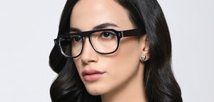 Black Geometric Full Rim Unisex Eyeglasses by Vincent Chase-218253