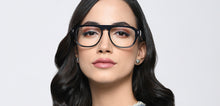 Load image into Gallery viewer, Black Geometric Full Rim Unisex Eyeglasses by Vincent Chase-218253