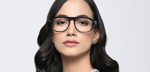 Black Geometric Full Rim Unisex Eyeglasses by Vincent Chase-218253